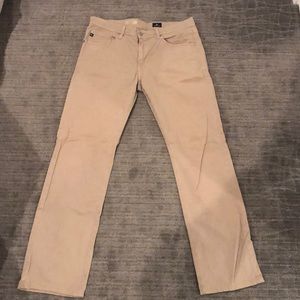 Mens Khaki AG Jeans- The Protege Straight Leg.